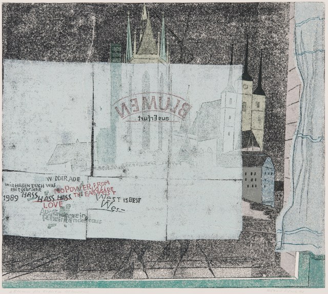 Blumen für Erfurt, Linolschnitt 1992