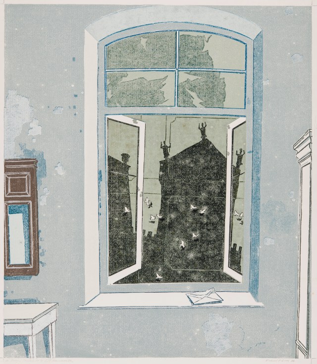 Prager Fensterbild I, Linolschnitt 1985